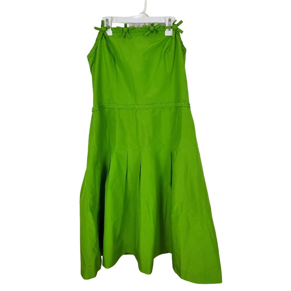 Lilly Pulitzer Green Silk Strapless Dress 14